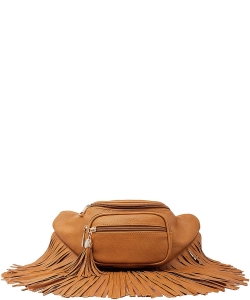 Designer Chic Fringe Waist Bag KL088 MUSTARD